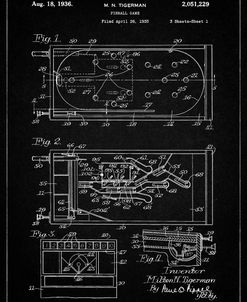 PP79-Vintage Black Pin Ball Machine Patent Poster