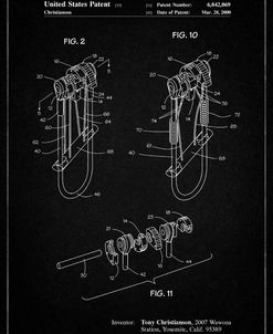 PP81-Vintage Black Rock Climbing Camalot Patent Poster