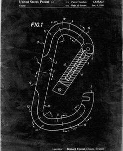 PP83-Black Grunge Oval Carabiner Patent Poster