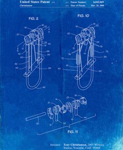 PP81-Faded Blueprint Rock Climbing Camalot Patent Poster
