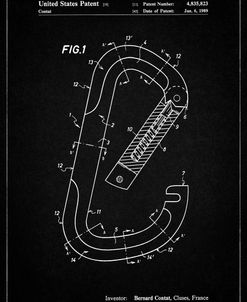 PP83-Vintage Black Oval Carabiner Patent Poster