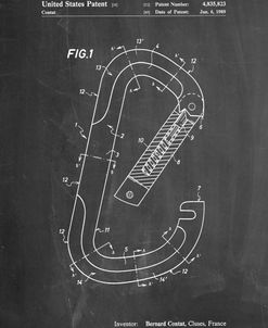 PP83-Chalkboard Oval Carabiner Patent Poster
