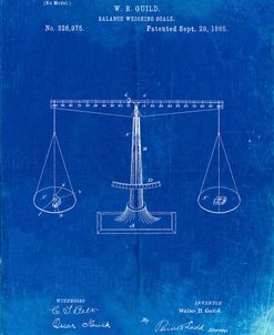 PP84-Faded Blueprint Scales of Justice Patent Poster
