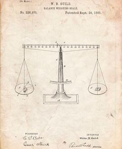 PP84-Vintage Parchment Scales of Justice Patent Poster