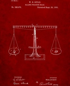 PP84-Burgundy Scales of Justice Patent Poster