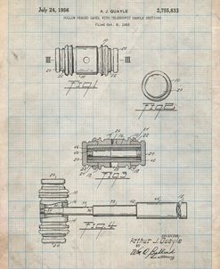 PP85-Antique Grid Parchment Gavel 1953 Patent Poster
