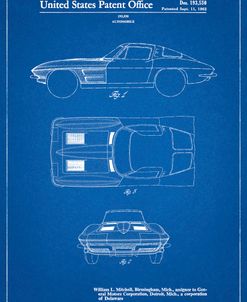 PP90-Blueprint 1962 Corvette Stingray Patent Poster