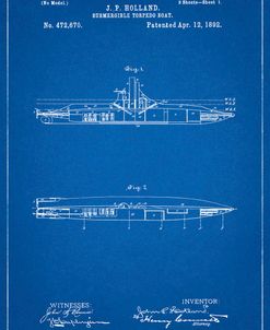PP91-Blueprint Holland Submarine Patent Poster