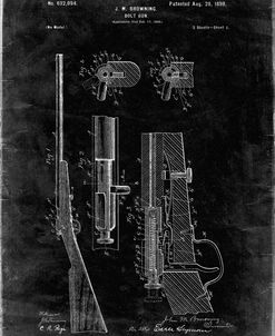 PP93-Black Grunge Browning Bolt Action Gun Patent Poster