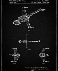 PP96-Vintage Black Star Wars B-Wing Starfighter Patent Poster