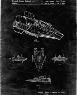 PP97-Black Grunge Star Wars RZ-1 A Wing Starfighter Patent Poster
