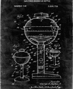 PP206-Black Grunge Webber Gas Grill 1972 Patent Poster