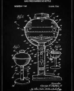 PP206-Vintage Black Webber Gas Grill 1972 Patent Poster