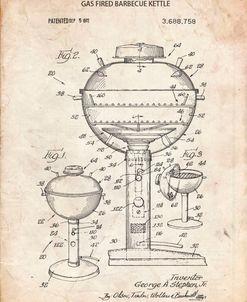 PP206-Vintage Parchment Webber Gas Grill 1972 Patent Poster