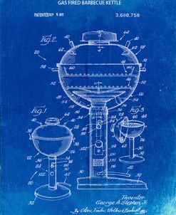 PP206-Faded Blueprint Webber Gas Grill 1972 Patent Poster