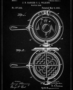 PP209-Vintage Black Waffle Iron Patent Poster