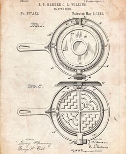 PP209-Vintage Parchment Waffle Iron Patent Poster