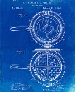 PP209-Faded Blueprint Waffle Iron Patent Poster