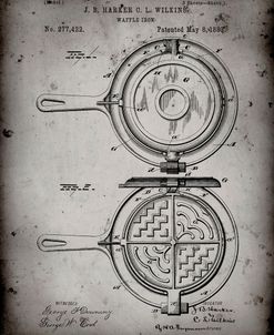 PP209-Faded Grey Waffle Iron Patent Poster