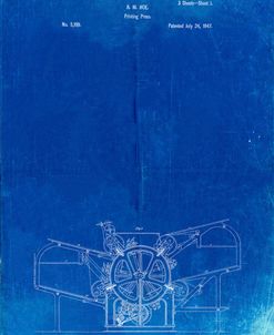 PP213-Faded Blueprint Printing Press Patent Poster