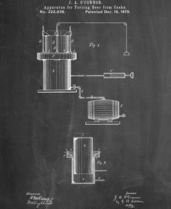 PP215-Chalkboard Antique Beer Cask Diagram Patent Poster