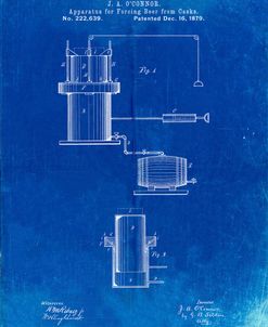 PP215-Faded Blueprint Antique Beer Cask Diagram Patent Poster
