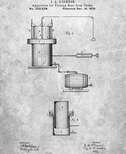 PP215-Slate Antique Beer Cask Diagram Patent Poster