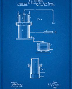 PP215-Blueprint Antique Beer Cask Diagram Patent Poster