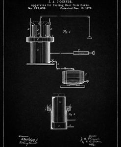 PP215-Vintage Black Antique Beer Cask Diagram Patent Poster