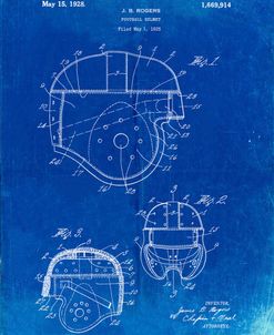 PP218-Faded Blueprint Football Helmet 1925 Patent Poster