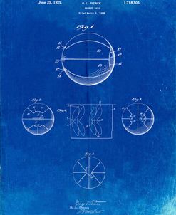 PP222-Faded Blueprint Basketball 1929 Game Ball Patent Poster