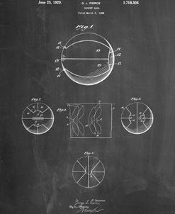 PP222-Chalkboard Basketball 1929 Game Ball Patent Poster