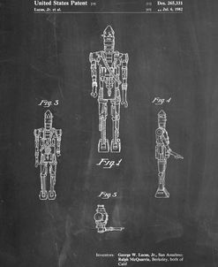 PP223-Chalkboard Star Wars IG-88 Patent Poster