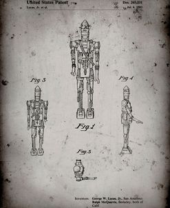 PP223-Faded Grey Star Wars IG-88 Patent Poster