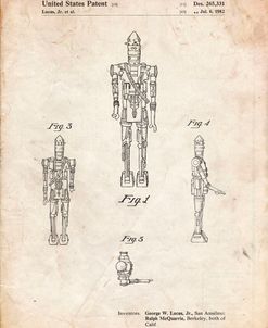 PP223-Vintage Parchment Star Wars IG-88 Patent Poster