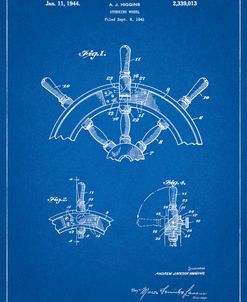 PP228-Blueprint Ship Steering Wheel Patent Poster