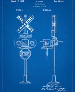 PP231-Blueprint Railroad Crossing Signal Patent Poster