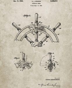 PP228-Sandstone Ship Steering Wheel Patent Poster