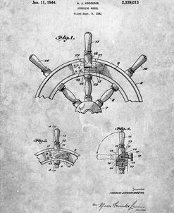 PP228-Slate Ship Steering Wheel Patent Poster