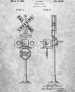 PP231-Slate Railroad Crossing Signal Patent Poster
