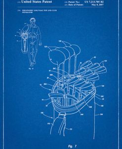 PP234-Blueprint Golf Bag Patent Poster