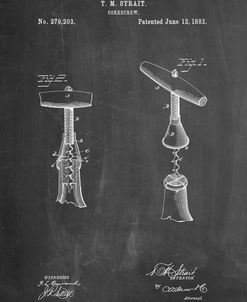 PP235-Chalkboard Corkscrew 1883 Patent Poster