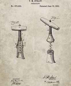 PP235-Sandstone Corkscrew 1883 Patent Poster