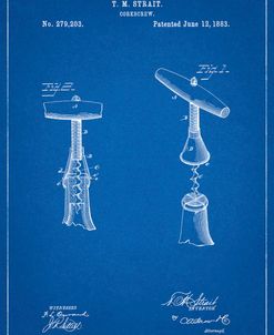 PP235-Blueprint Corkscrew 1883 Patent Poster