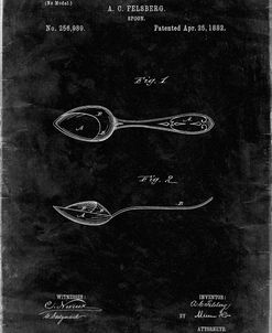 PP236-Black Grunge Training Spoon Patent Poster