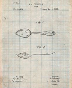 PP236-Antique Grid Parchment Training Spoon Patent Poster