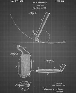 PP240-Black Grid Golf Wedge 1923 Patent Poster