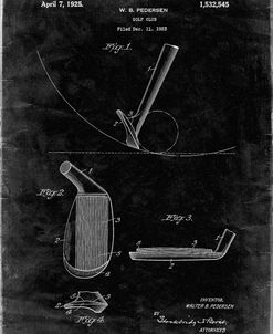 PP240-Black Grunge Golf Wedge 1923 Patent Poster