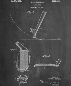 PP240-Chalkboard Golf Wedge 1923 Patent Poster