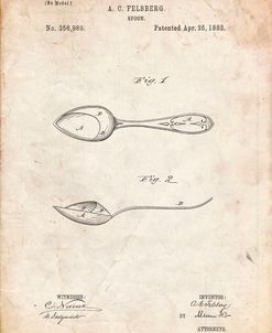 PP236-Vintage Parchment Training Spoon Patent Poster